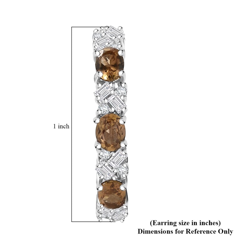 D'Joy Golden Turkizite and Moissanite 3.30 ctw Earrings in Rhodium Over Sterling Silver