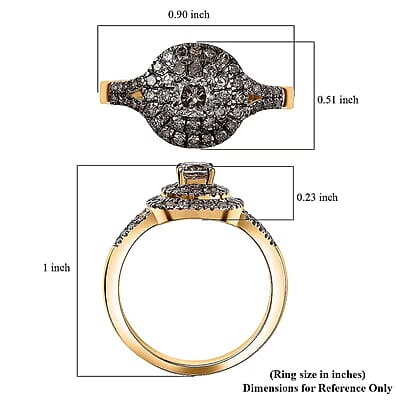 Luxoro  Natural Champagne Diamond (I2) Ring in 10K Rose Gold 1.00 ctw (Size 10.0)