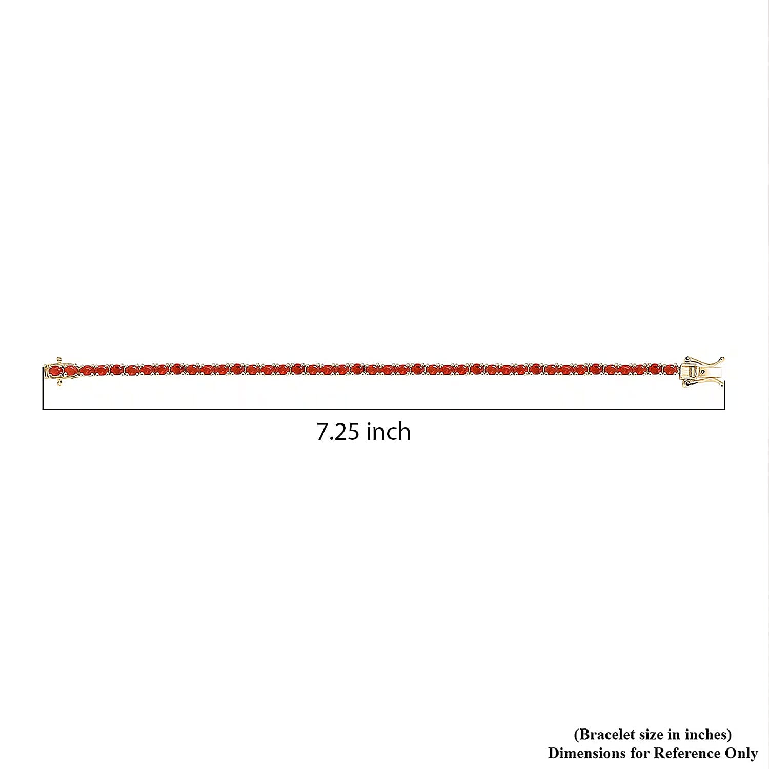 D'Joy Mexican Cherry Fire Opal 3.30 ctw Bracelet in 18K Vermeil Yellow Gold Over Sterling Silver (7.25 In)