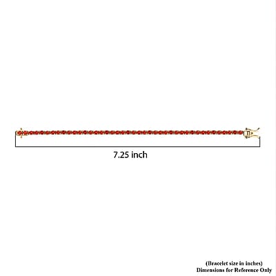 D'Joy Mexican Cherry Fire Opal 3.30 ctw Bracelet in 18K Vermeil Yellow Gold Over Sterling Silver (7.25 In)