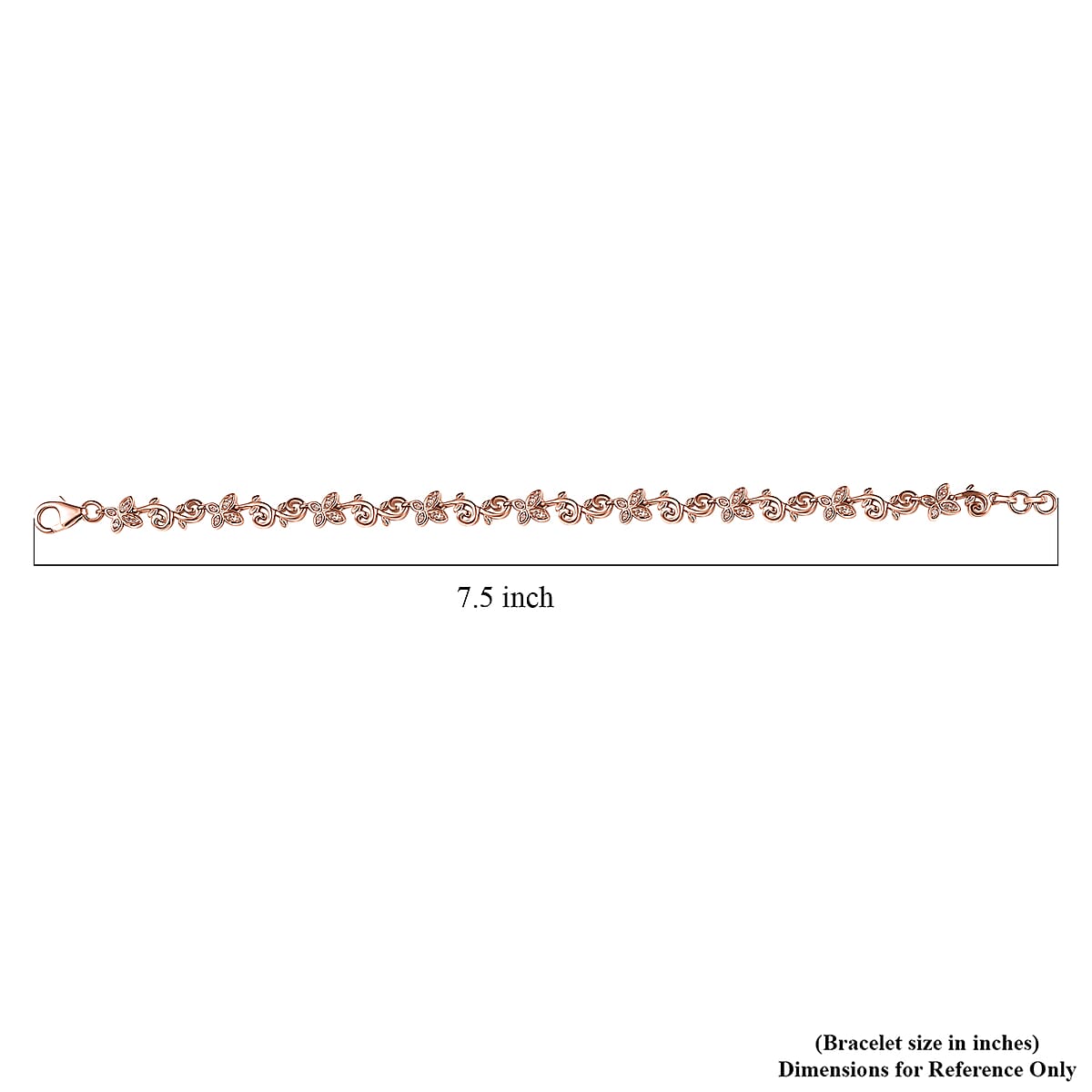 D'Joy Uncut Natural Pink Diamond 0.25 ctw Butterfly Bracelet in 18K Vermeil Rose Gold Over Sterling Silver (7.25 In) image number 4