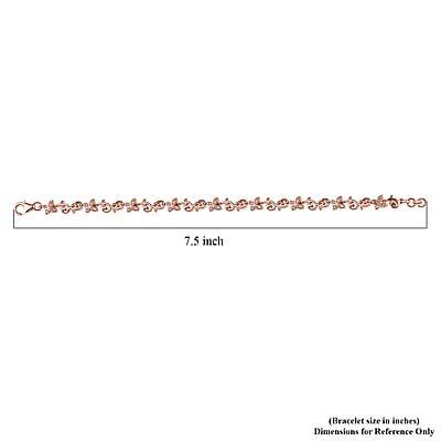 D'Joy Uncut Natural Pink Diamond 0.25 ctw Butterfly Bracelet in 18K Vermeil Rose Gold Over Sterling Silver (7.25 In)