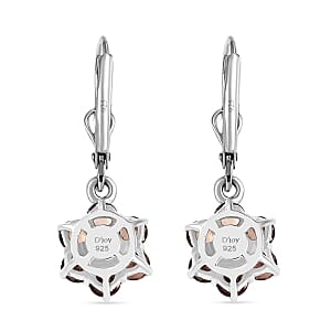 D'Joy Andalusite 1.82 ctw Cluster Earrings in Rhodium Over Sterling Silver