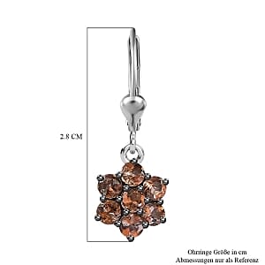 D'Joy Andalusite 1.82 ctw Cluster Earrings in Rhodium Over Sterling Silver