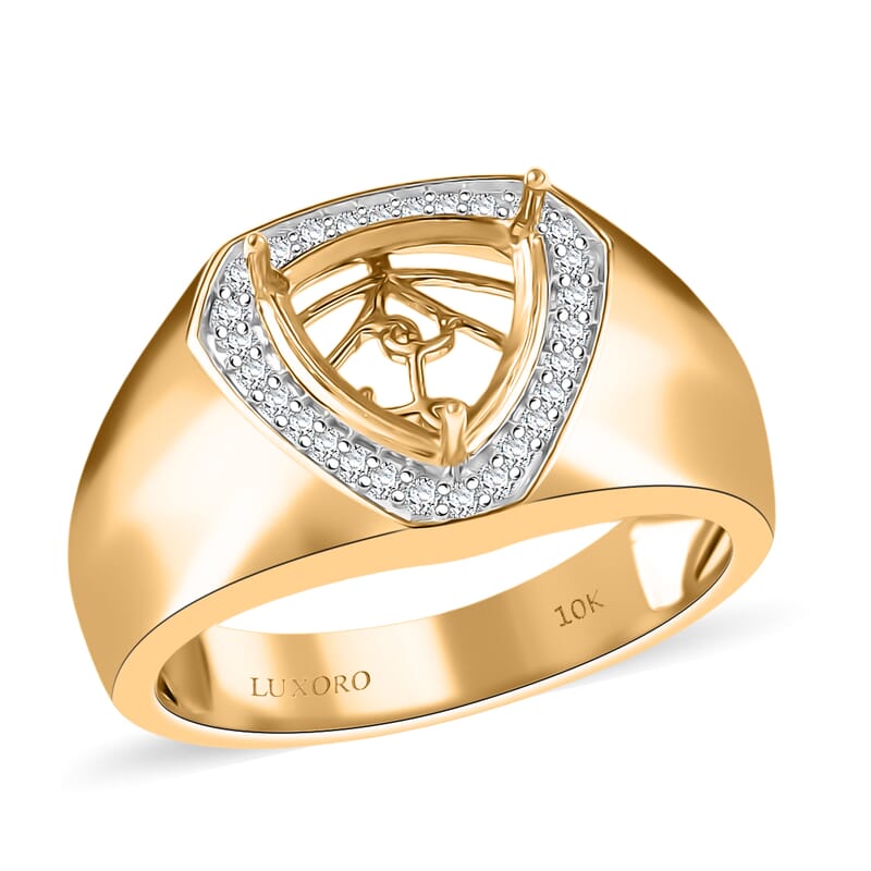 Luxoro Diamond I2 0.19 ctw Mounting Ring in 10K Yellow Gold (Size 10.0)