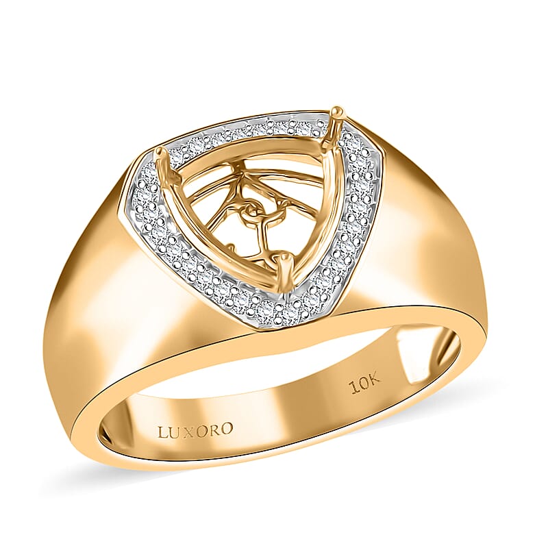 Luxoro Diamond I2 0.19 ctw Mounting Ring in 10K Yellow Gold (Size 10.0)