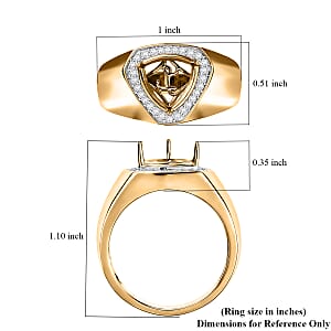 Luxoro Diamond I2 0.19 ctw Mounting Ring in 10K Yellow Gold (Size 10.0) 