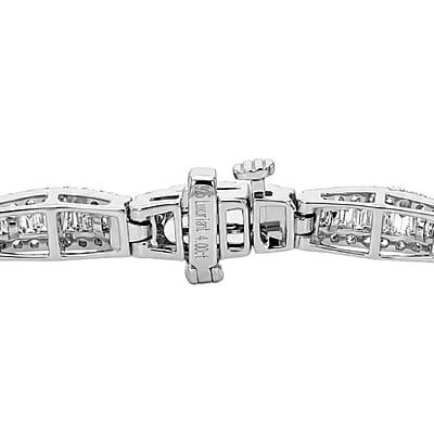 Luxuriant Lab Grown Diamond G-H SI 4.00 ctw Bracelet in Rhodium Over Sterling Silver (7.25 In)