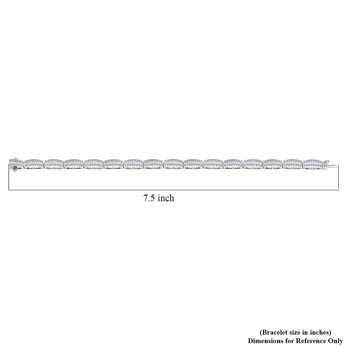 Doorbuster Luxuriant Lab Grown Diamond Beaded 4.00 ctw Bracelet in Rhodium Over Sterling Silve (7.25 In) image number 4