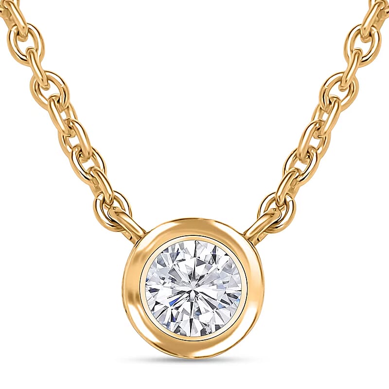 Luxuriant Lab Grown Diamond G-H SI 0.25 ctw Necklace in 18K Vermeil Yellow Gold Over Sterling Silver 18 Inches