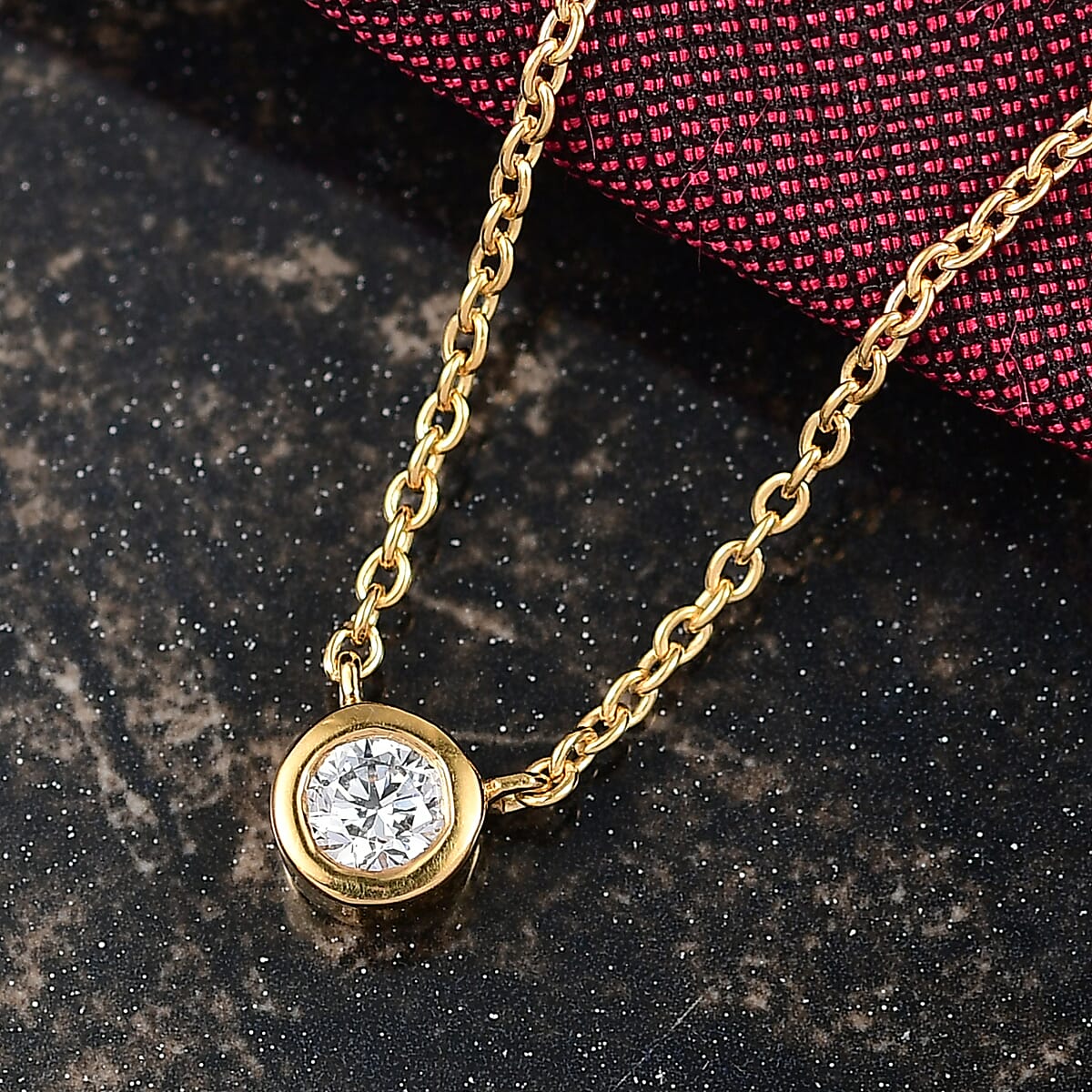 Luxuriant Lab Grown Diamond G-H SI 0.25 ctw Necklace in 18K Vermeil Yellow Gold Over Sterling Silver 18 Inches image number 1