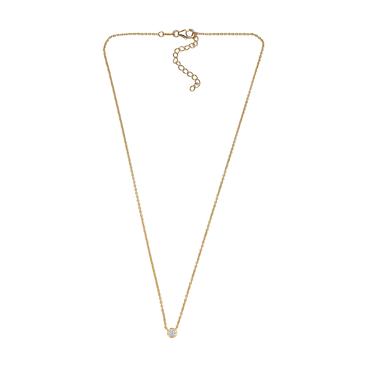 Luxuriant Lab Grown Diamond G-H SI 0.25 ctw Necklace in 18K Vermeil Yellow Gold Over Sterling Silver 18 Inches image number 3