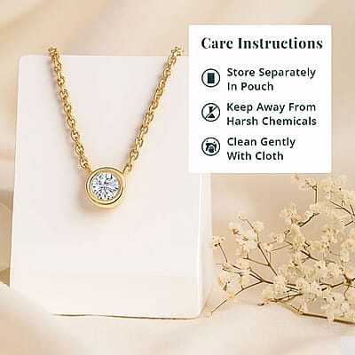 Luxuriant Lab Grown Diamond G-H SI 0.25 ctw Necklace in 18K Vermeil Yellow Gold Over Sterling Silver 18 Inches