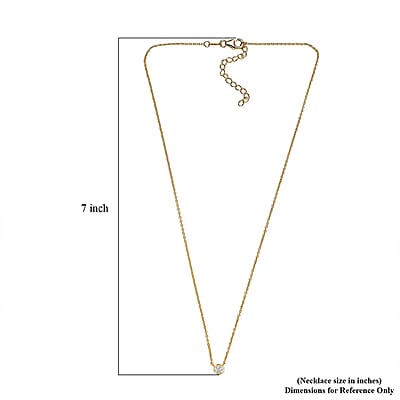 Luxuriant Lab Grown Diamond G-H SI 0.25 ctw Necklace in 18K Vermeil Yellow Gold Over Sterling Silver 18 Inches