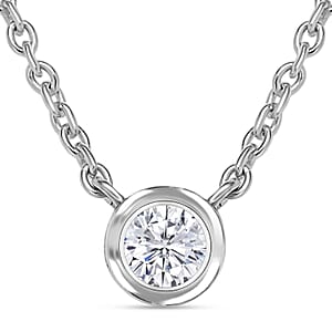 Luxuriant Lab Grown Diamond G-H SI 0.25 ctw Necklace in Rhodium Over Sterling Silver 18 Inches