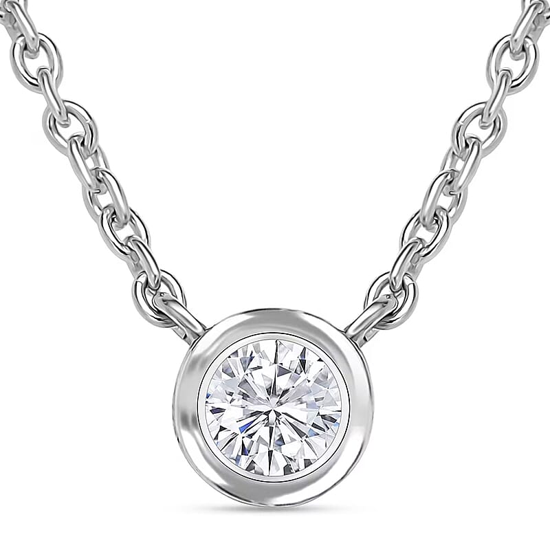 Luxuriant Lab Grown Diamond G-H SI 0.25 ctw Necklace in Rhodium Over Sterling Silver 18 Inches