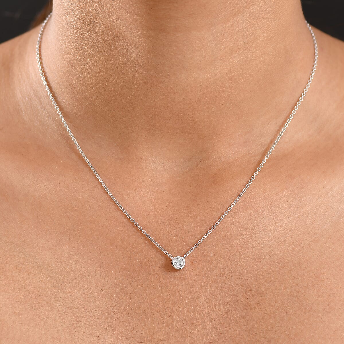Luxuriant Lab Grown Diamond G-H SI 0.25 ctw Necklace in Rhodium Over Sterling Silver 18 Inches image number 2