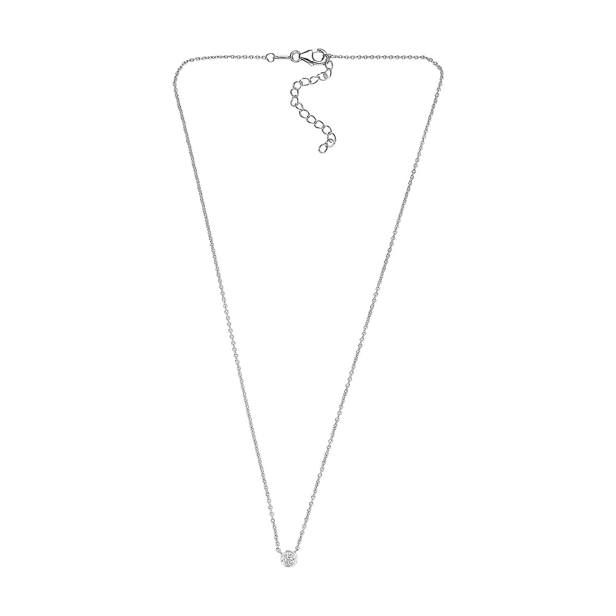 Luxuriant Lab Grown Diamond G-H SI 0.25 ctw Necklace in Rhodium Over Sterling Silver 18 Inches image number 3