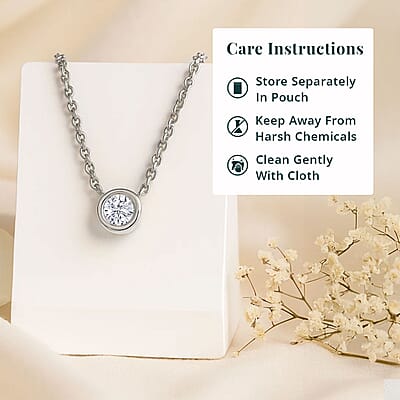 Luxuriant Lab Grown Diamond G-H SI 0.25 ctw Necklace in Rhodium Over Sterling Silver 18 Inches