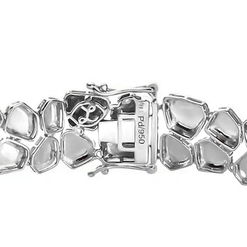 950 Palladium Organic Pebble Double-Row Bracelet (7.00 In) (14.60 g)