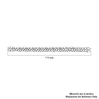 950 Palladium Organic Pebble Double-Row Bracelet (7.00 In) (14.60 g)