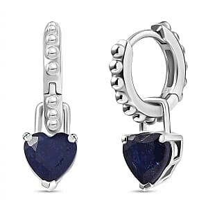 D'Joy Masoala Sapphire 3.00 ctw Earrings in Rhodium Over Sterling Silver