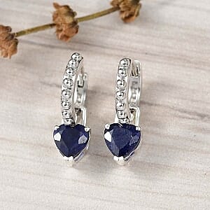 D'Joy Masoala Sapphire 3.00 ctw Earrings in Rhodium Over Sterling Silver