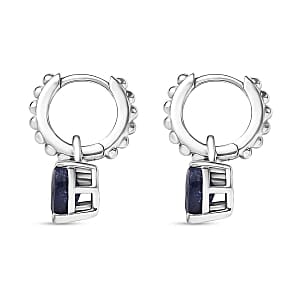 D'Joy Masoala Sapphire 3.00 ctw Earrings in Rhodium Over Sterling Silver