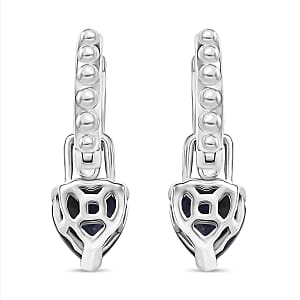 D'Joy Masoala Sapphire 3.00 ctw Earrings in Rhodium Over Sterling Silver