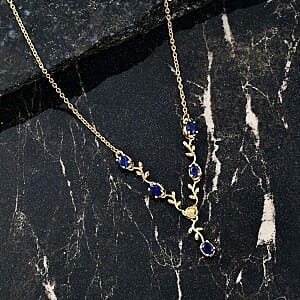 D'Joy Masoala Sapphire 1.50 ctw Necklace (18 Inches) in Sterling Silver