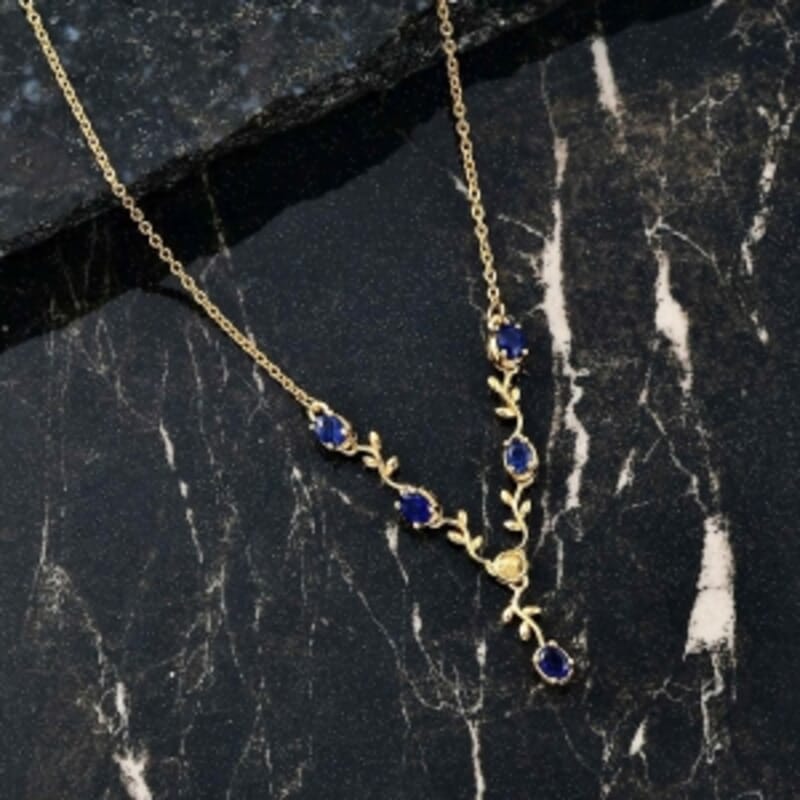 D'Joy Masoala Sapphire 1.50 ctw Necklace (18 Inches) in Sterling Silver