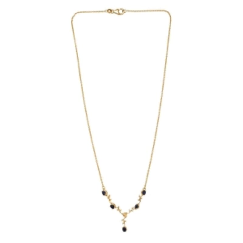 D'Joy Masoala Sapphire 1.50 ctw Necklace (18 Inches) in Sterling Silver