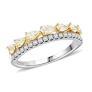 Modani Natural Yellow Diamond and White Diamond SI 0.86 ctw Ring in 950 Platinum and 14K Yellow Gold (Size 10.0)