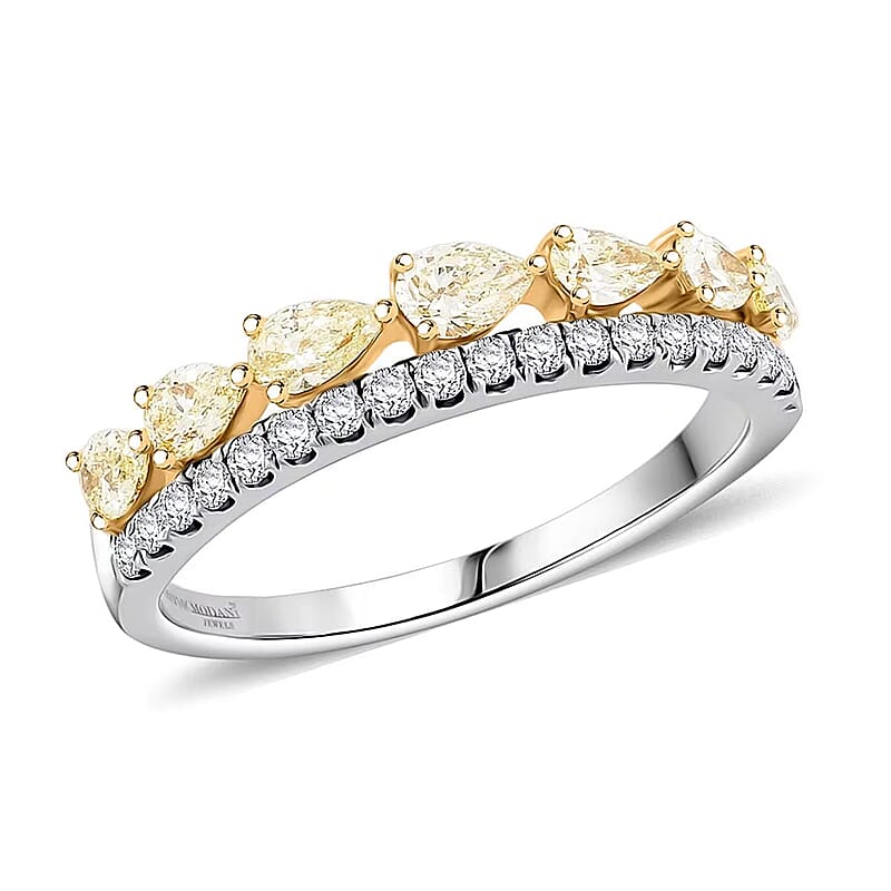 Modani Natural Yellow Diamond and White Diamond SI 0.86 ctw Ring in 950 Platinum and 14K Yellow Gold (Size 10.0)