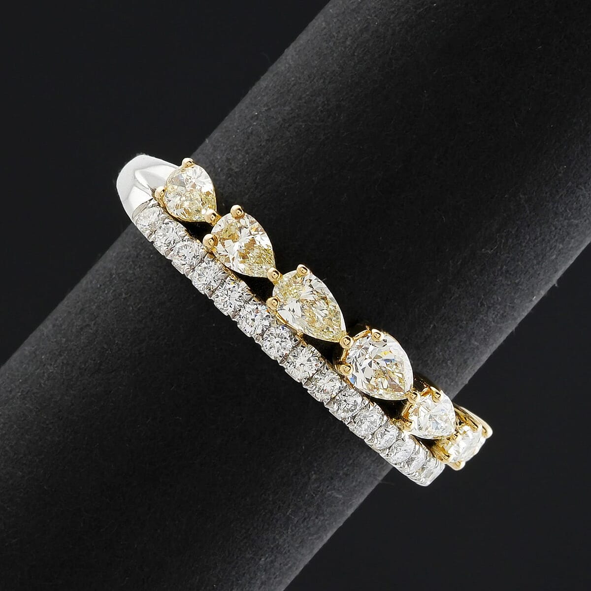 Modani Natural Yellow Diamond and White Diamond SI 0.86 ctw Ring in 950 Platinum and 14K Yellow Gold (Size 10.0) image number 1