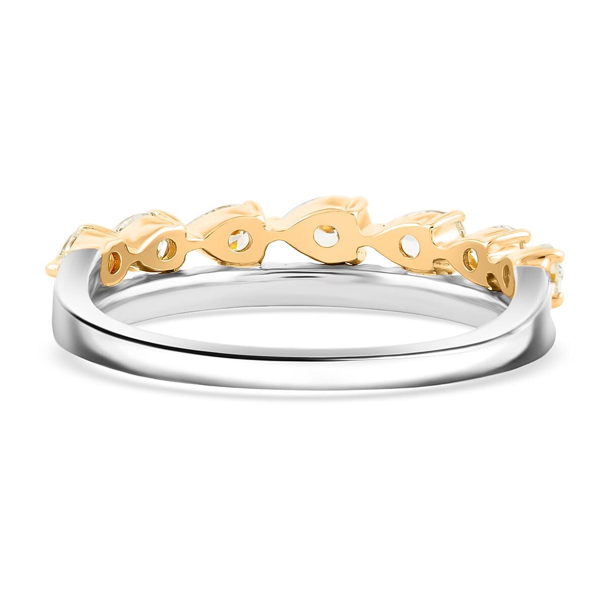 Modani Natural Yellow Diamond and White Diamond SI 0.86 ctw Ring in 950 Platinum and 14K Yellow Gold (Size 10.0) image number 4