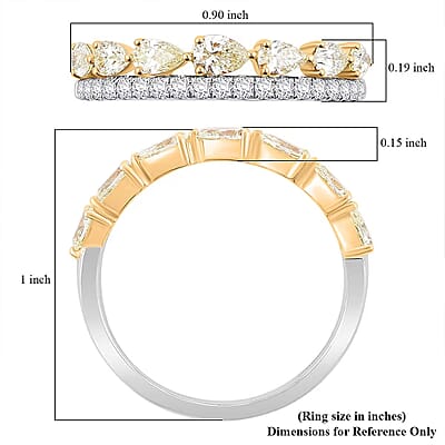 Modani Natural Yellow Diamond and White Diamond SI 0.86 ctw Ring in 950 Platinum and 14K Yellow Gold (Size 10.0)