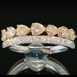 Modani Natural Yellow Diamond and White Diamond SI 0.86 ctw Ring in 14K White Gold (Size 6.0)