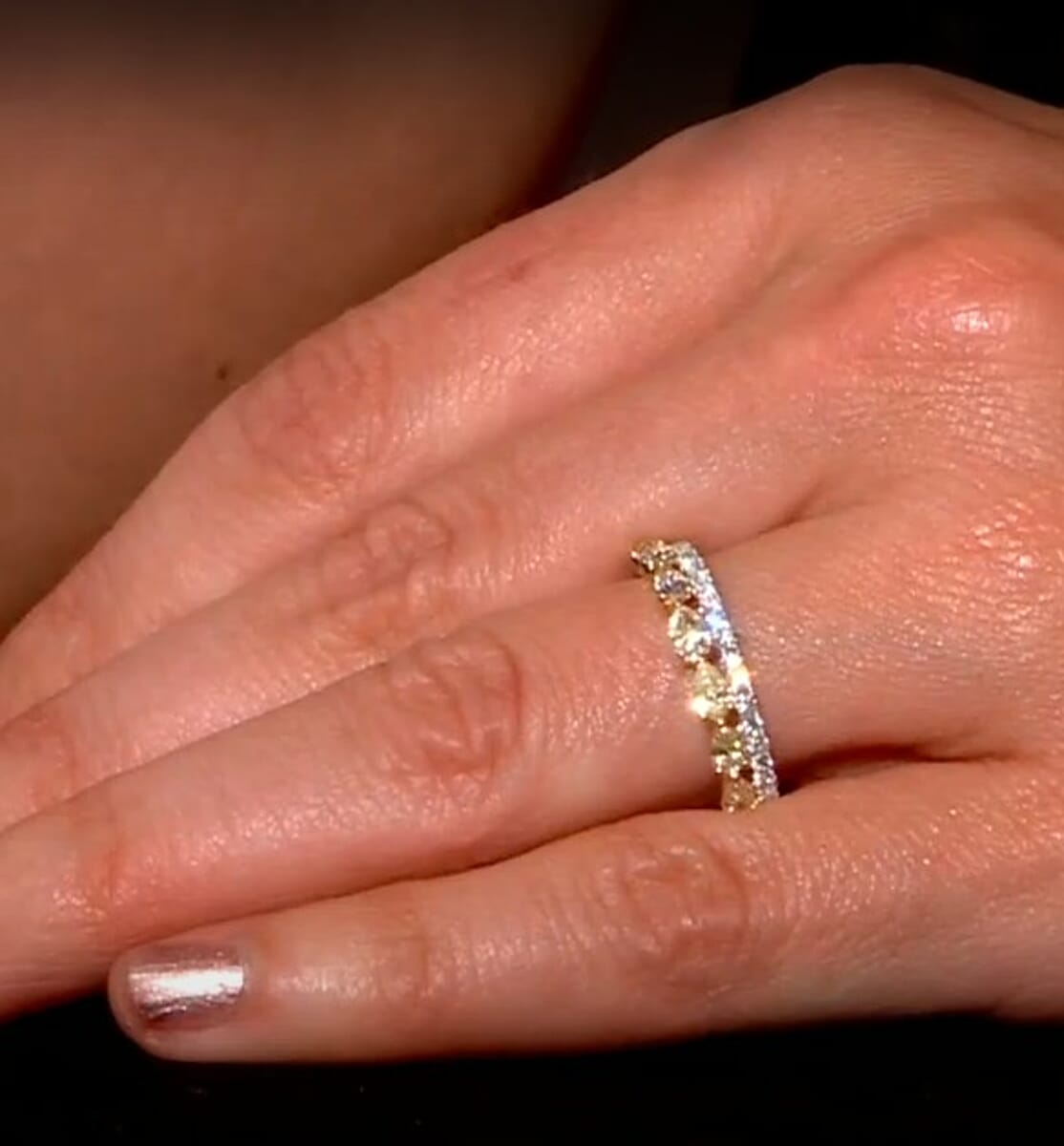 Modani Natural Yellow Diamond and White Diamond SI 0.86 ctw Ring in 14K White Gold (Size 7.0) image number 3