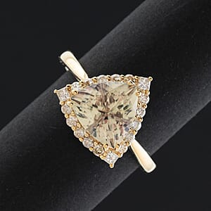 Certified & Appraised Luxoro AAA Turkizite and G-H I2 Diamond 3.50 ctw Ring in 10K Yellow Gold (Size 10.0)