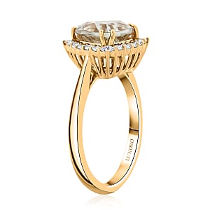 Certified & Appraised Luxoro AAA Turkizite and G-H I2 Diamond 3.50 ctw Ring in 10K Yellow Gold (Size 10.0)