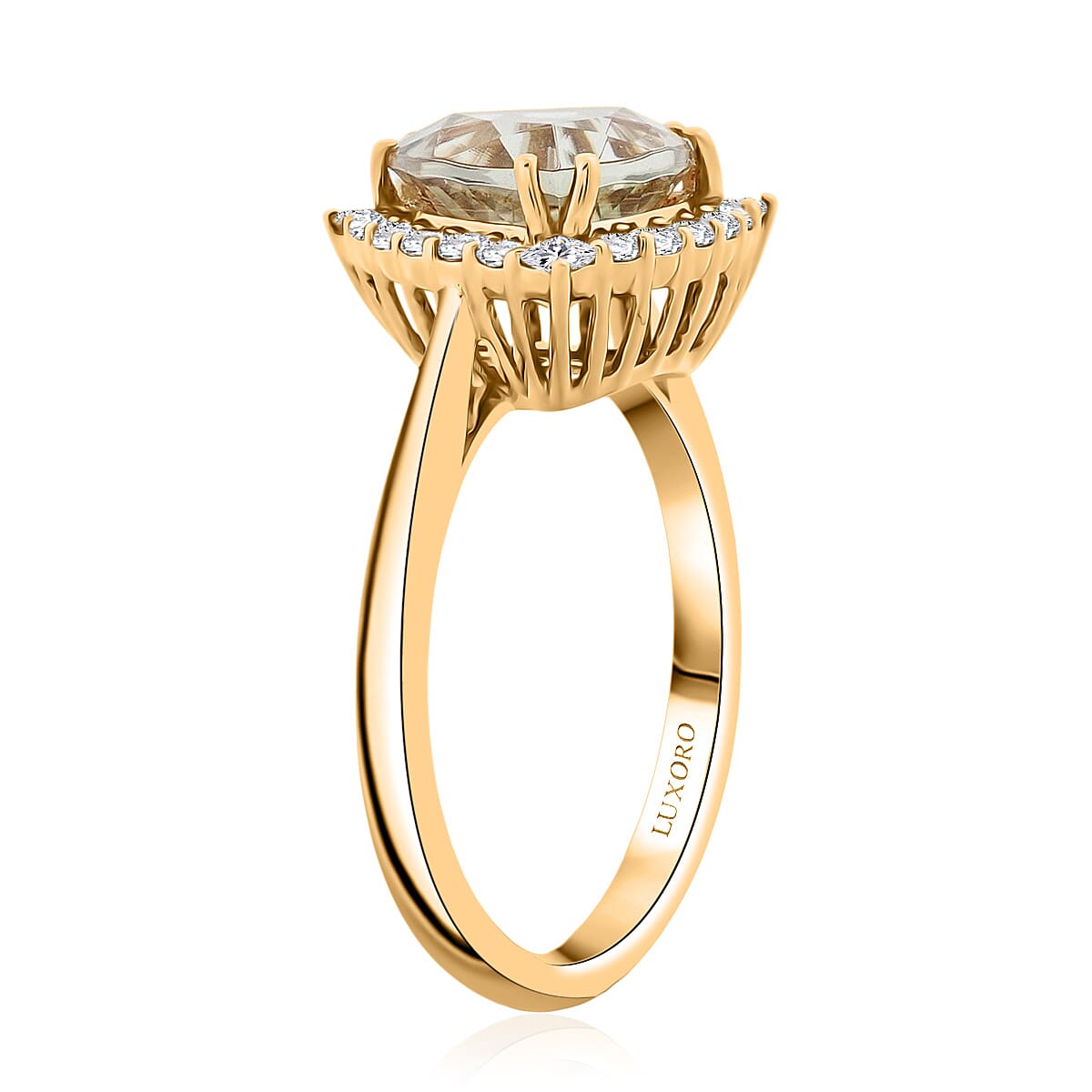  Luxoro AAA Turkizite and G-H I2 Diamond 3.50 ctw Ring in 10K Yellow Gold (Size 7.0) image number 3
