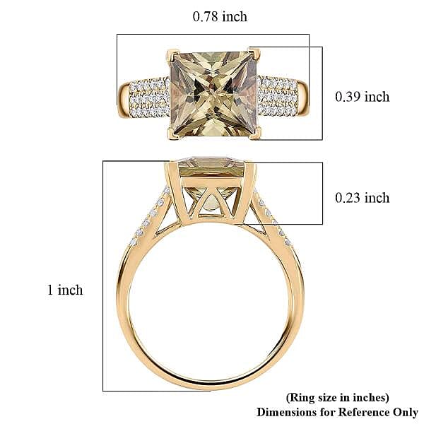 Certified & Appraised Luxoro AAA Turkizite, Diamond Ring in 10K Yellow Gold 4.36 ctw (Size 10.0)