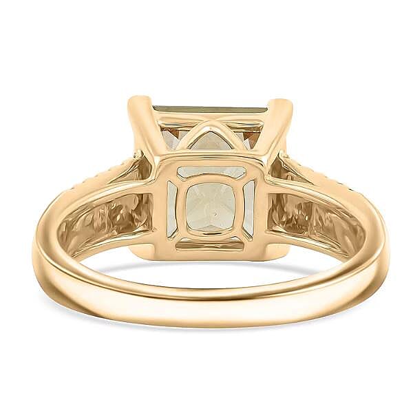 Certified & Appraised Luxoro AAA Turkizite, Diamond Ring in 10K Yellow Gold 4.36 ctw (Size 10.0)