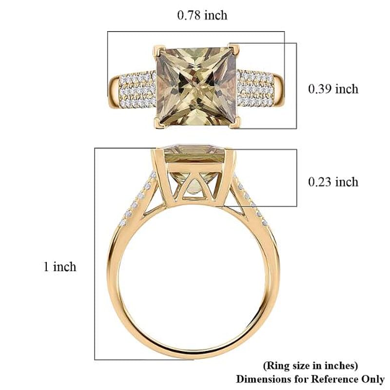 Certified and Appraised Luxoro AAA Turkizite, Diamond Ring in 10K Yellow Gold 4.36 ctw (Size 10.5)