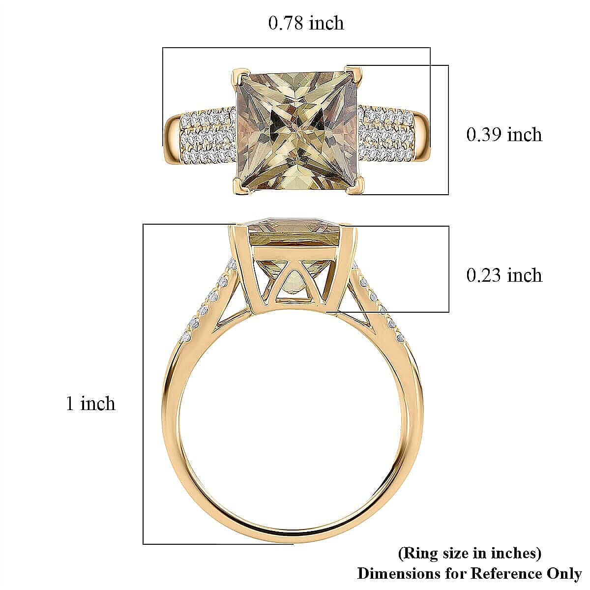 Certified Luxoro AAA Turkizite, Diamond Ring in 10K Yellow Gold 4.36 ctw (Size 5.0) image number 5