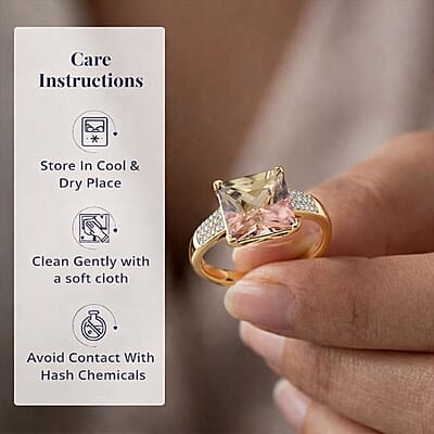Certified & Appraised Luxoro AAA Turkizite, Diamond Ring in 10K Yellow Gold 4.36 ctw (Size 6.0)