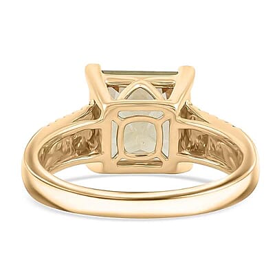 Certified & Appraised Luxoro AAA Turkizite, Diamond Ring in 10K Yellow Gold 4.36 ctw (Size 6.0)