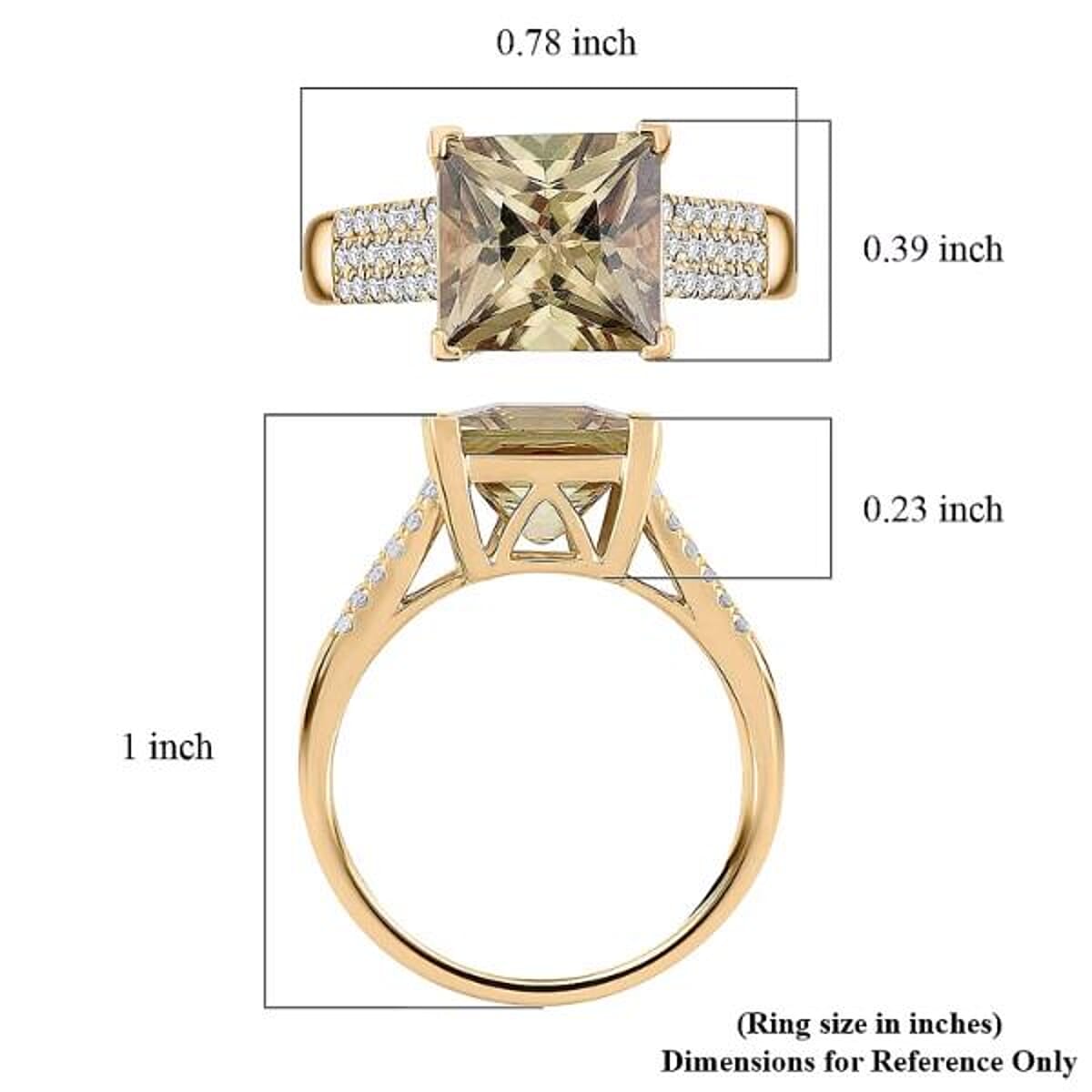 Certified & Appraised Luxoro AAA Turkizite, Diamond Ring in 10K Yellow Gold 4.36 ctw (Size 7.0) image number 5