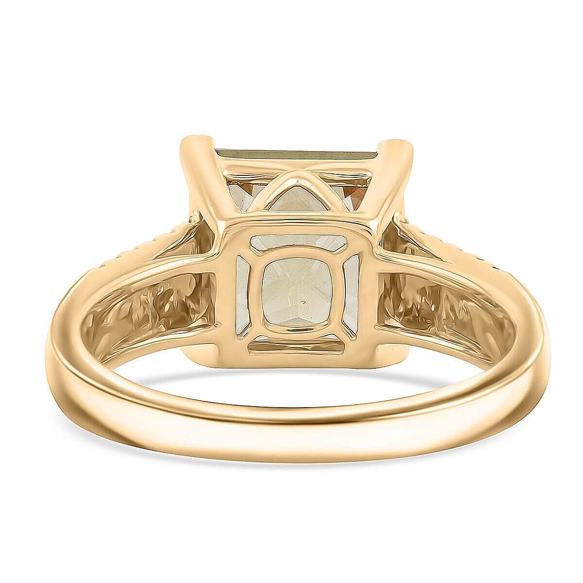 Certified & Appraised Luxoro AAA Turkizite and G-H I2 Diamond 4.50 ctw Ring in 10K Yellow Gold (Size 8.0) 4.13 Grams image number 4